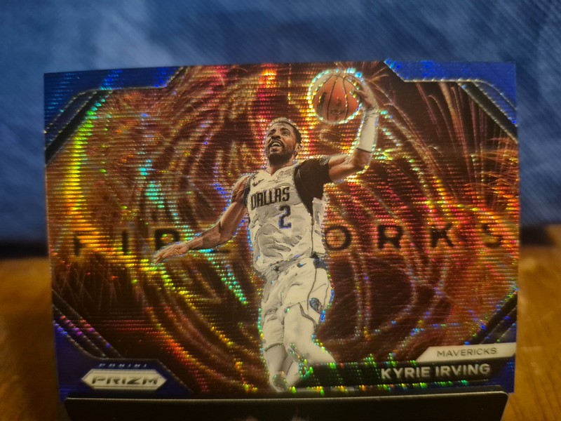Kyrie Irving 2023-24 Panini Prizm Fireworks Blue Wave #9