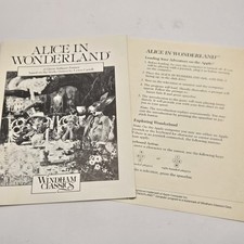 Alice In Wonderland For Apple Game Manual And Loading Instructions ONLY