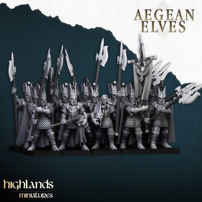 x10 Aegean Elves - Mycenaean Guard - Highland Miniatures 28mm