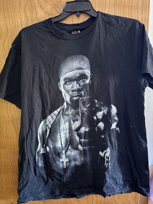 Vintage 50 Cent Get Rich Or Die Tryin Big Face Rap Tee Shirt Y2K 2000s Large
