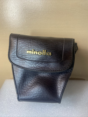 Minolta Leather Camera/lens Accessory Case Brown w/belt loop