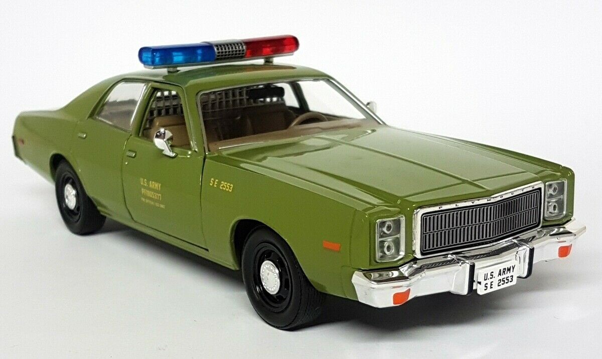 Greenlight 1/24 Scale - 1977 Plymouth Fury The A-Team Army Police Diecast Car