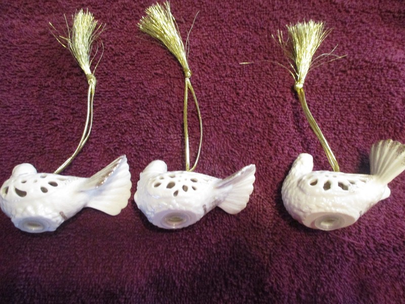 Lenox DOVES OF LIGHTS Christmas Ornaments 775616 Set of 3