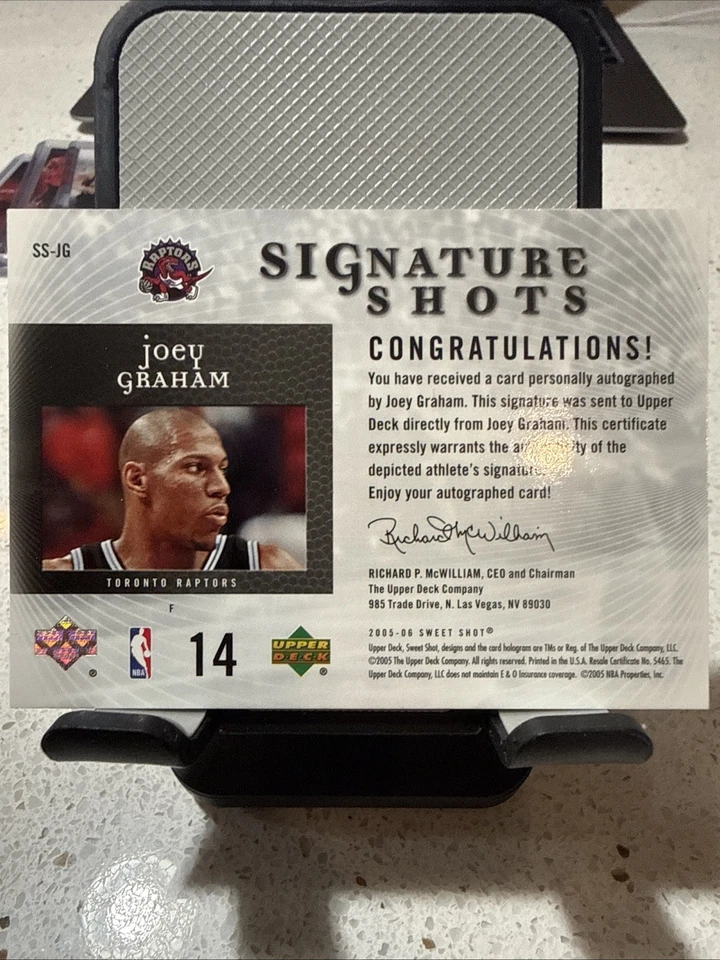 2005-06 Upper Deck Sweet Shot Joey Graham с автографом! Toronto Raptors!! - Изображение 4 из 4