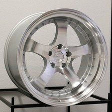 18x9.5 Aodhan AH03 AH3 5x100 35 Silver Wheels Rims Set(4) 73.1