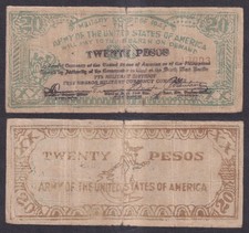20 Pesos Philippine Free Negros US ARMY Military WW2 Banknote #S716
