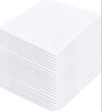 20 Pcs Cotton Handkerchiefs, White Men S Handkerchiefs  Pocket Squares, Large H