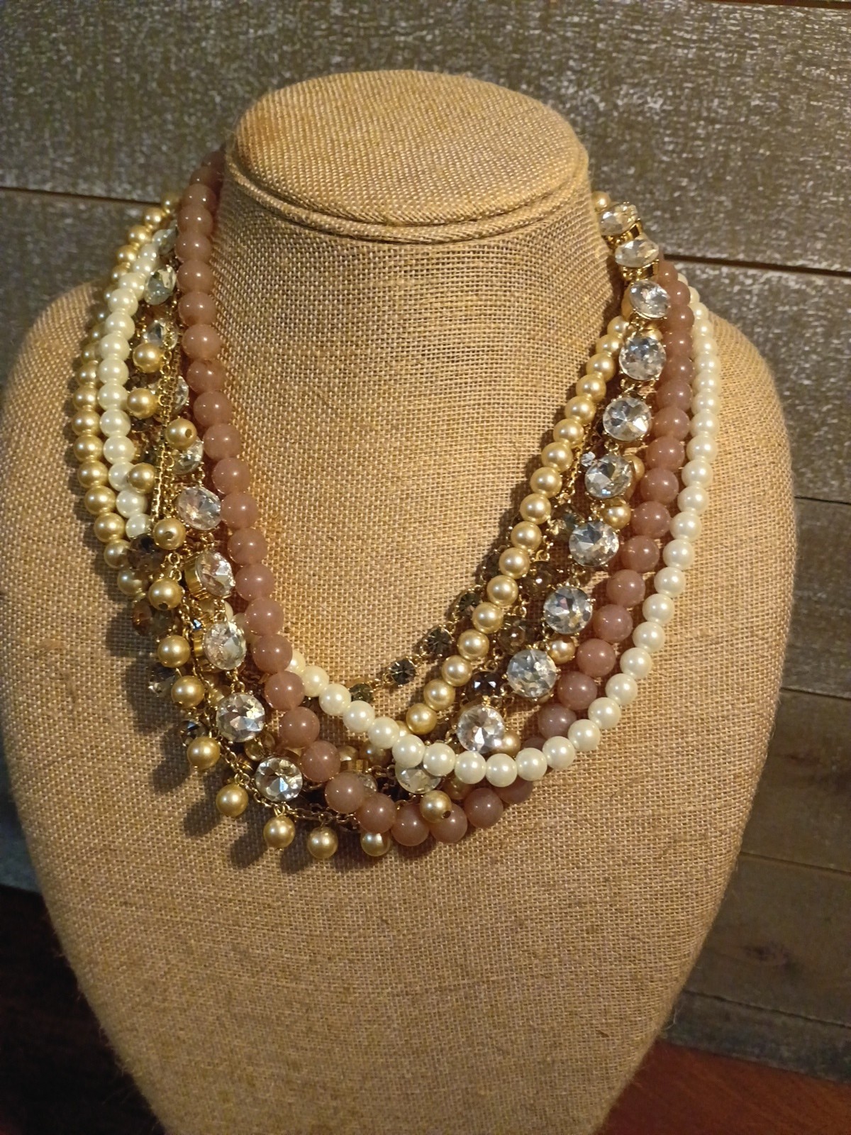 Ann Taylor Multi Layered Statement With Rhineston… - image 1