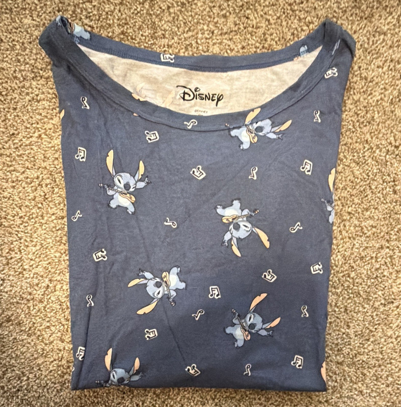 Disney Stitch 2 pc New Shorty Pajama Set Blue 2X (18W-20W) Knit Stretch