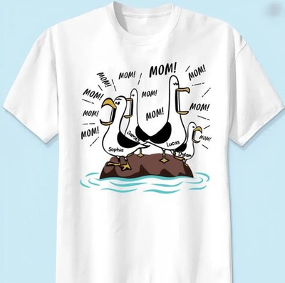 Seagull Mom Mom Mom - Personalized Shirt - Funny Mother's Day Gift For Mom