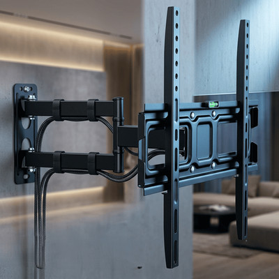 Full Motion TV Wall Mount Bracket Dual Articulating Arm Slim Tilt Swivel 32-65in
