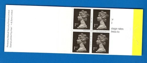 STAMPS GB-QEII Definitives,booklet  1st class black x4, 1989,HB1, pane 1450l -**