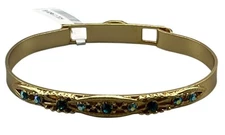 Mariana bracelet 4096/2 205 handmade blue crystals gold toned 2.5" READ NEW