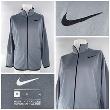 Nike Full Zip Jacket Men  s M Gray 100 Polyester YGI H5-37
