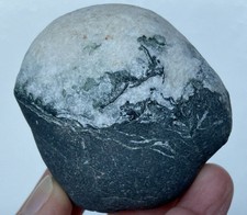 4 OZ UNIQUE HALF GREY HALF WHITE STONE "ICE CREAM CONE" ROCK OCEAN BEACH PEBBLE