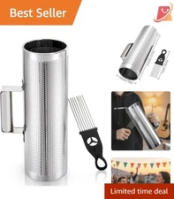 Stainless Steel Guiro Percussion Instrument 12x4in with Scraper for Latin Music