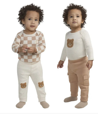 18 Month Beige Huggies Babywear 4-piece Layette Set 100% Organic Cotton
