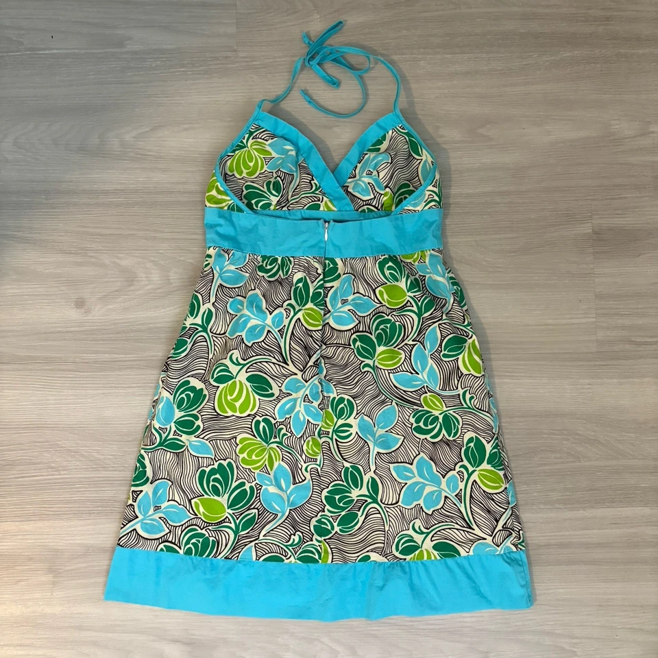 Mini Vestido XOXO Mujer Flores Azul Verde Talla 7 Foto 3 de 4