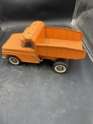 Tonka Dump Truck Vintage Pressed Steel 1960's-1970's Orange USA 14'' L Dually