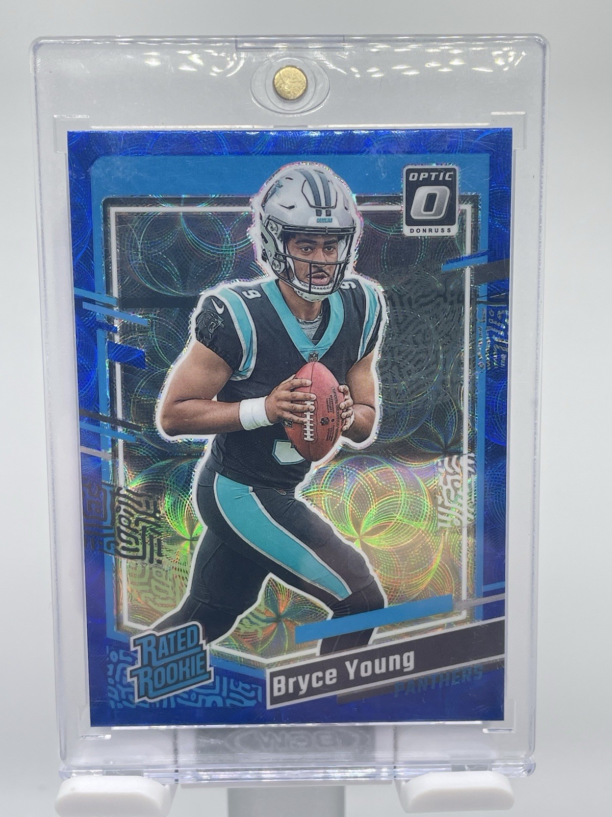 BRYCE YOUNG Rookie 2023 Donruss Optic Preview Blue Scope Prizm Panthers RC #311