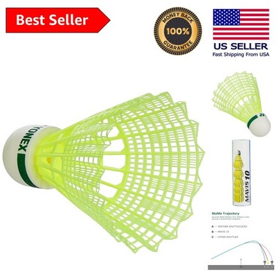Mavis Nylon Shuttlecock Pack of 6 - Fast Recovery & Precision Flight Green Cap