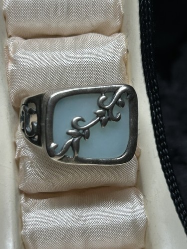 Silpada Sterling silver Blue flat top with scrolls ring size 9