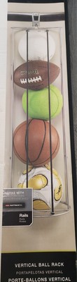 Rubbermaid Fasttrack Rail Vertical Wall Ball Toy Rack Holds Up to 50 lbs 5E16