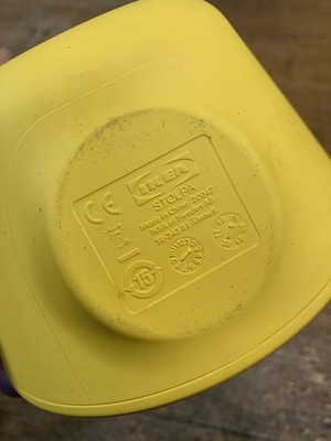 IKEA STOLPA Henrik Preutz Design Yellow Rubber Table Clock Silent