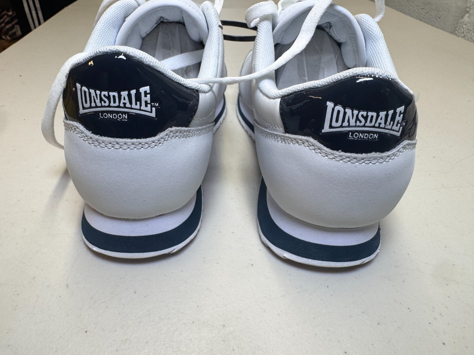 Lonsdale Russell 53 Trainers UK 7 EU 41 White Navy Red Retro Casual Shoes image 7
