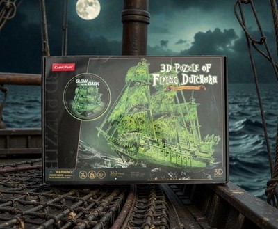 Cubic Fun Pirate Ship Series Flying Dutchman 3D Puzzle Kit Open Box Missing LED
