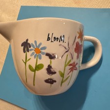 Rae Dunn Bloom Enjoy The Little Things Farmhouse Creamer Flowers Floral Pitcher