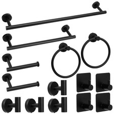 14 Pcs Bathroom Hardware Set Wall Mounted Bath Towel Bar Toilet Paper Holder