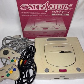 Sega Saturn Console HST-0014 White Boxed Controller Cable Set Tested JP