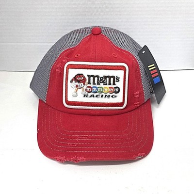Kyle Busch #18 M&M's Distressed Style Red/Grey Mesh Back Hat - INSTOCK