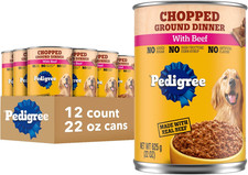 Chopped Ground Dinner Adult Soft Wet Dog Food with Beef, 22 Oz. Cans 12 Count 29.75 per gallon
