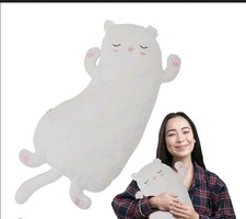 NEW Cute Cat Pillow Plush Cartoon Kitty Sleeping Hugging Pillow. 26.4" x 12.2"