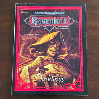 TSR AD&D 2nd Ed. Ravenloft Darklords Official Game Accessory 9331