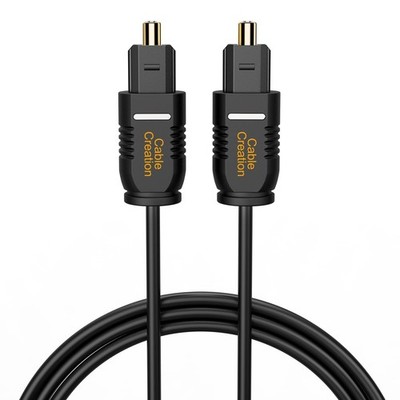 CableCreation Optical Digital Audio Cable 3.3FT, Thin Fiber 3.3 Feet, black