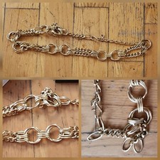 VTG Bold Statement Gold-Tone Chain Belt   Oversized Circular Links, 1960s  1970s