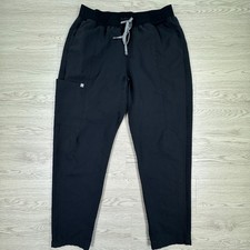 Fabletics Women's Scrub Pants Jogger Black Large Drawstring Pockets Medical