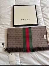 Authentic Gucci monogram stole wool scarf