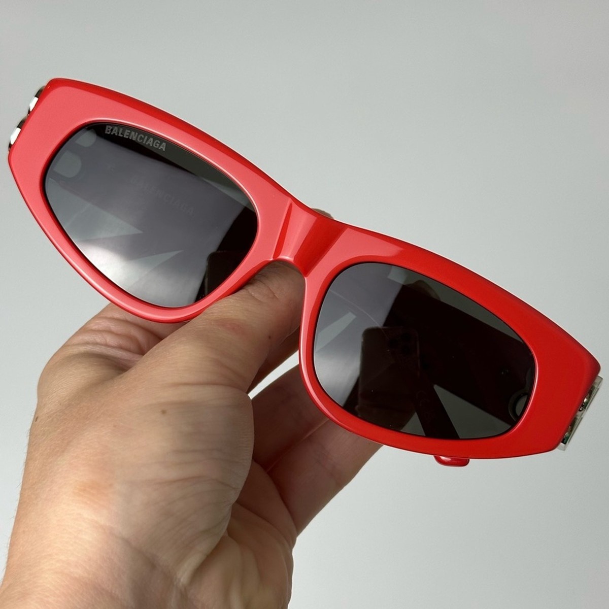 BALENCIAGA Women Sunglasses BB0095S 016 Red Silver Grey