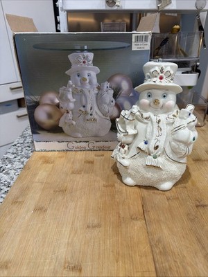 VTG Golden Grandeur Christmas Father of Snowman Gold Porcelain #448413 No Table*