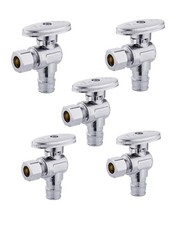 EFIELD PEX-a 1/4 Turn Angle Stop Valve, 3/8" Comp x 1/2" Expansion, Chrome, 5-Pa