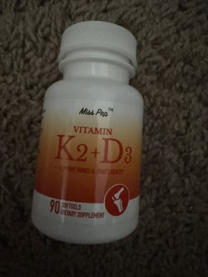 Miss Pep K2 D3 Vitamin Supplement  90 Softgels