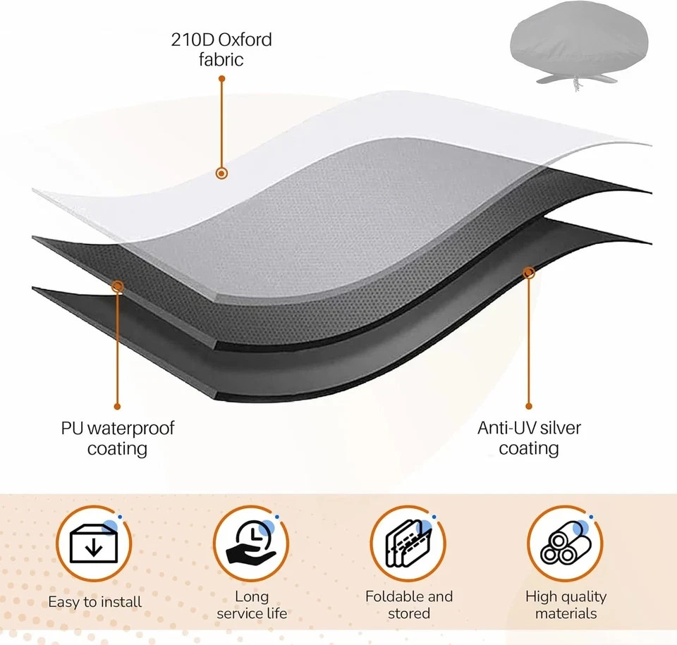 Grill Cover for Weber Q1200, Q1400, Q140, Q120, Q100 and Q1000 Grills, Outdoors