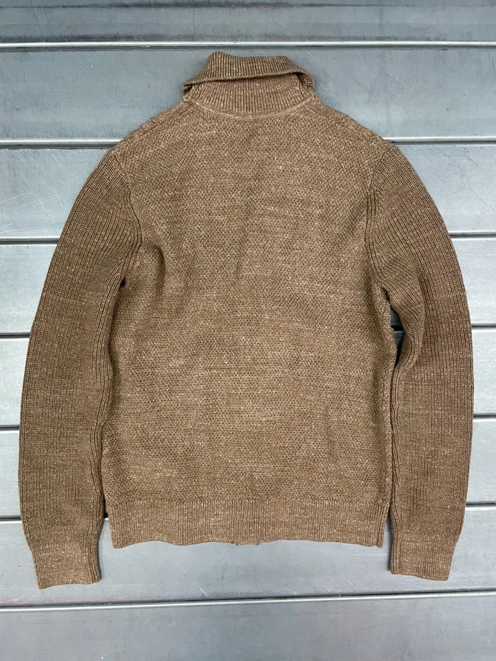Cárdigan suéter tejido con cable GAP para hombre grande beige camel pescador preppy nuevo con etiquetas Foto 4 de 4