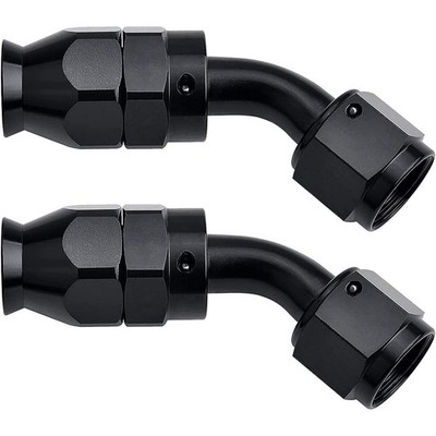 10AN PTFE Hose End Fitting 45 Degree Black for E85 PTFE Hose 2PCS
