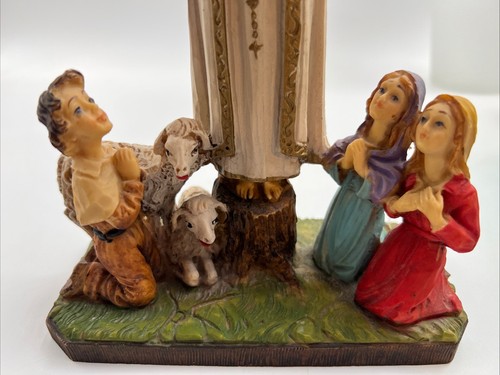 *“Our Lady of Fatima” Statue ~ Standing On Stump ~ Children & Lambs Italy BA - Picture 2 of 6