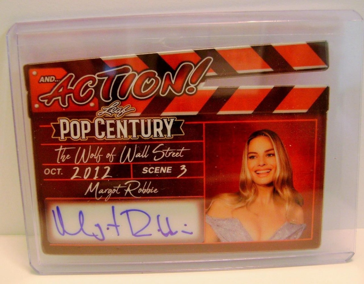 MARGOT ROBBIE AND ACTION WALL STREET 1/1 ONE OF ONE AUTO LEAF POP